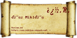 Ősz Miklós névjegykártya